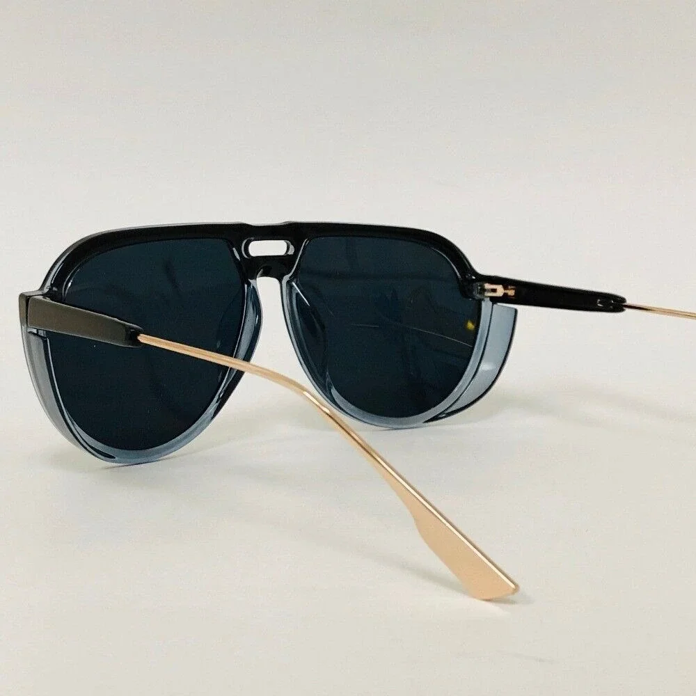 Sunglasses Women's Fashion Shield Style Designer Shades Dark Black Lens‎ Trendy